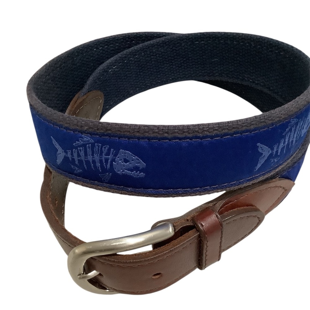 Belted Cow Company Fish Ribbon Leather Woven Belt 32”